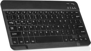 Ultra-Slim Bluetooth rechargeable Keyboard for Amazon Fire HD 10 (2021) and all Bluetooth Enabled iPads, iPhones, Android Tablets, Smartphones, Windows pc - Onyx Black