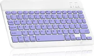 Ultra-Slim Bluetooth rechargeable Keyboard for Mac and all Bluetooth Enabled iPads, iPhones, Android Tablets, Smartphones, Windows pc - Violet Purple