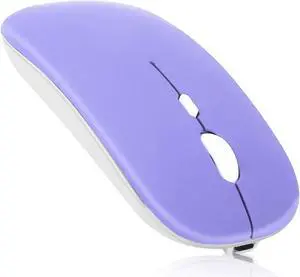 2.4GHz & Bluetooth Rechargeable Mouse for Nokia X100 Bluetooth Wireless Mouse Designed for Laptop / PC / Mac / iPad pro / Computer / Tablet / Android Violet Purple