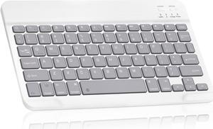 Ultra-Slim Bluetooth rechargeable Keyboard for Macbook air and all Bluetooth Enabled iPads, iPhones, Android Tablets, Smartphones, Windows pc - Stone Grey