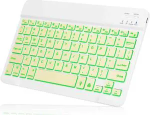 UX030 Lightweight Ergonomic Keyboard with Background RGB Light, Multi Device slim Rechargeable Keyboard Bluetooth 5.1 and 2.4GHz Stable Connection Keyboard for V40 5G