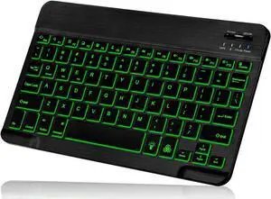 UX030 Lightweight Ergonomic Keyboard with Background RGB Light, Multi Device slim Rechargeable Keyboard Bluetooth 5.1 and 2.4GHz Stable Connection Keyboard for Dell Inspiron Laptop