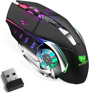 Rechargeable Wireless Bluetooth Mouse Multi-Device (Tri-Mode:BT 5.0/4.0+2.4Ghz) with 3 DPI Options, Ergonomic Optical Portable Silent Mouse for vivo Y19 Purple Black