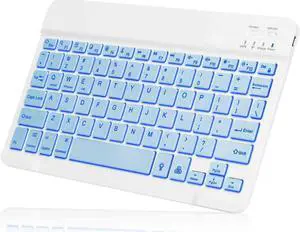 UX030 Lightweight Ergonomic Keyboard with Background RGB Light, Multi Device slim Rechargeable Keyboard Bluetooth 5.1 and 2.4GHz Stable Connection Keyboard for TCL Tab 10s