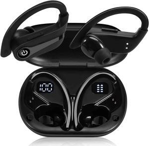 UrbanX over the ear headphones wireless Bluetooth with Earhooks Built-in Mic, 200H Superior Playtime, Immersive Sound, Quick-Pair, Secure Fit, IPX7 Waterproof, Compatible With Moto G53 - Black