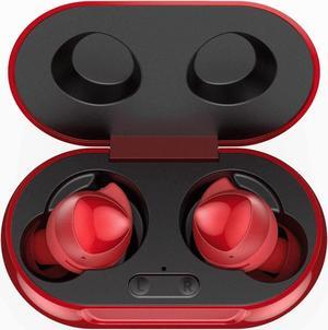 UrbanX Street Buds Plus True Bluetooth Wireless Earbuds For Samsung Galaxy S21 Ultra 5G With Active Noise Cancelling (Charging Case Included) Red