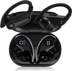 UrbanX over the ear headphones wireless Bluetooth with Earhooks Built-in Mic, 200H Superior Playtime, Immersive Sound, Quick-Pair, Secure Fit, IPX7 Waterproof, Compatible With Lenovo Z6 Youth - Black