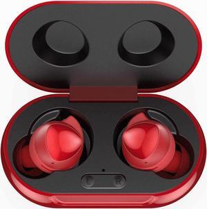 UrbanX Street Buds Plus True Bluetooth Wireless Earbuds For Samsung Galaxy S6 edge+ Duos With Active Noise Cancelling (Charging Case Included) Red