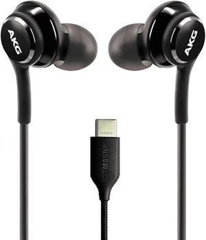 OEM UrbanX 2021 Stereo Headphones for Samsung Galaxy S21 5G Braided Cable - Designed by AKG - with Microphone (Black) USB-C Connector (US Version with Warranty)
