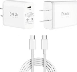 USB C Charger, [UL Listed] 30W Power Direct (PD) Fast Adaptive Wall Adapter Charger for Motorola Moto G Power (2021) Bundled With 6FT (2M) PD USB C to USB C Cable