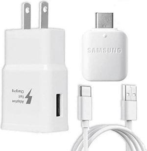 Fast Adaptive Wall Adapter Charger for LG Velvet EP-TA20JWE - Type C/USB-C 4ft (1.2m) and OTG Adapter - Rapid Charging - White (US Version With Warranty)