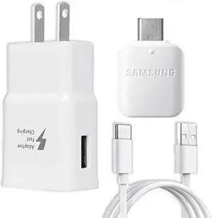 Fast Adaptive Wall Adapter Charger for LG V60 ThinQ 5G UW EP-TA20JWE - Type C/USB-C 10ft (3m) and OTG Adapter - Rapid Charging - White (US Version With Warranty)