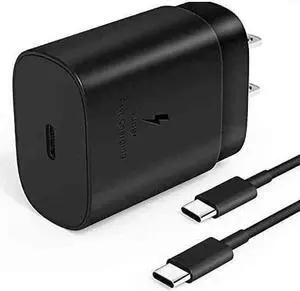 USB C Charger for Samsung Galaxy Tab Active3/S20 FE 5G/S20 FE/A42 5G/Tab A7 10.4 (2020) 25W Type C Charger Fast Charging Wall Charger -Black