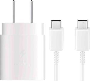 USB C Charger for Samsung Galaxy A20/Tab S5e/Tab S4 10.5/A8s/A9 (2018) 25W Type C Charger Fast Charging Wall Charger -White