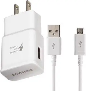 Adaptive Fast Wall Adapter Micro USB Charger for Bundled with UrbanX Micro USB Cable Cord 10ft Super Fast Charging Kit - White
