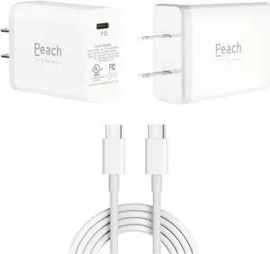 USB C Charger, [UL Listed] 30W Power Direct (PD) Fast Adaptive Wall Adapter Charger for LG W41+ Bundled With 6FT (2M) PD USB C to USB C Cable