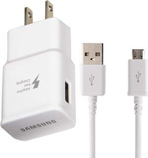 Adaptive Fast Wall Adapter Micro USB Charger for Samsung Galaxy S6 active Bundled with UrbanX Micro USB Cable Cord 6ft Super Fast Charging Kit - White