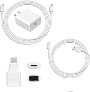 UrbanX Official Charger for Zenfone 7 and other Type C Smartphones and Tablets, USB C 18w Wall Charger, USB-C to USB C 6ft Cable, USB to USB-C cable and OTG Bundle (4 Items)