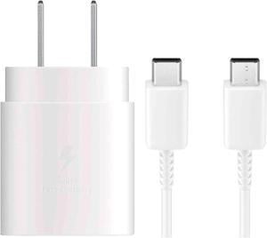 USB C Charger for Samsung Galaxy Tab A9+/Tab A9/S23 FE/A05s/A05 25W Type C Charger Fast Charging Wall Charger -White