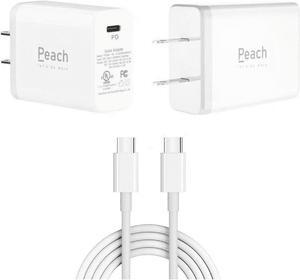USB C Charger, [UL Listed] 30W Power Direct (PD) Fast Adaptive Wall Adapter Charger for Google Pixel 2 XL Bundled With 6FT (2M) PD USB C to USB C Cable