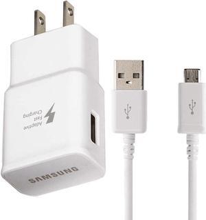 Adaptive Fast Wall Adapter Micro USB Charger for Samsung Galaxy A10 Bundled with UrbanX Micro USB Cable Cord 6ft Super Fast Charging Kit - White