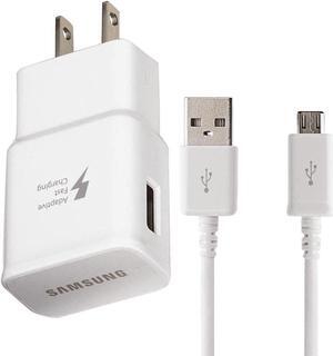 Adaptive Fast Wall Adapter Micro USB Charger for Samsung Galaxy A8 Bundled with UrbanX Micro USB Cable Cord 6ft Super Fast Charging Kit - White