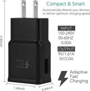 OEM EP-TA20JBEUGUS Inbox Replacement 15W Adaptive Fast Wall Charger for Nokia 3 Includes Fast Charging 6FT Micro USB Charging Cable, and 3.5mm Earphone with Mic  3 Items Bundle - Black