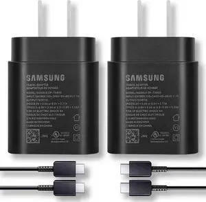USB C Super Fast Wall Charger, 2-Pack 25W USB-C Fast Charger and 2-Pack 6Ft Type
