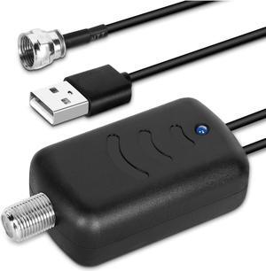 Indoor TV Antenna Amplifier Low Noise Antenna Signal Booster For HD TV Indoor Antenna Clears Up Pixelated Low-Strength Channels HD TV Digital VHF UHF with AC Power Adapter