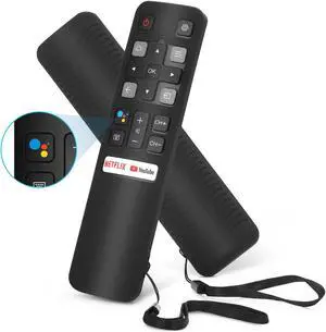 RC802V Replaced Voice Remote For TCL Android TV Model 55C8 And All Android 4K UHD TCL Smart Televisions Comes with silicone case And a Lanyard (3 items)