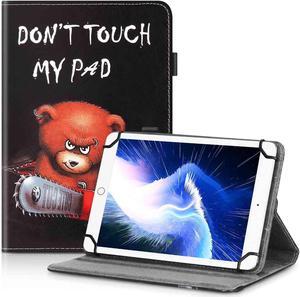 UrbanX 7"-8" Inch Universal Tablet Case, Protective Cover Stand Folio Case for Amazon Fire 7 7 8 Inch, with 360 Degree Rotatable Kickstand, Multiple Viewing Angles and Stylus Holder- Red