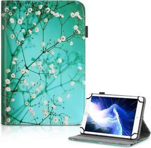 UrbanX 7-8 Inch Universal Tablet Case, Protective Cover StFolio Case for HP Slate 7 7 8 Inch, with 360 Degree Rotatable Kickstand, Multiple Viewing Angles Stylus Holder - Green Forest