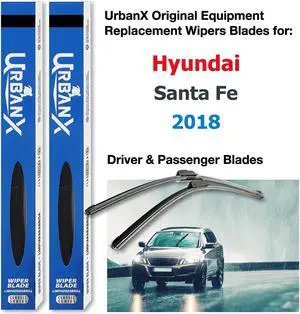 UrbanX 2-IN-1 All Seasons Water Repellency Original Equipment Replacement Wiper Blades For 2018 Hyundai Santa Fe 26" And 14" Driver And Passenger Side (Pack of 2)