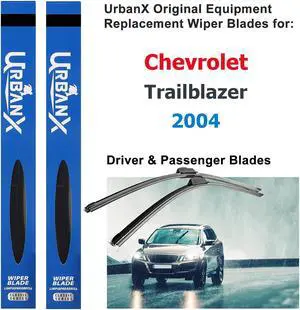 UrbanX 2-IN-1 All Seasons Water Repellency Original Equipment Replacement Wiper Blades For 2004 Chevrolet Trailblazer 22" And 22" Driver And Passenger Side (Pack of 2)