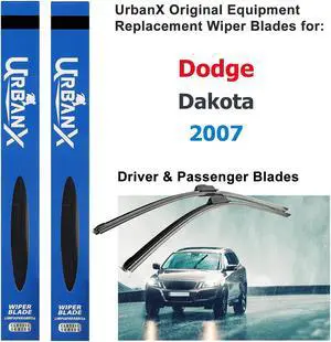 UrbanX 2-IN-1 All Seasons Water Repellency Original Equipment Replacement Wiper Blades For 2007 Dodge Dakota 21" And 21" Driver And Passenger Side (Pack of 2)