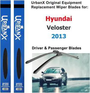 UrbanX 2-IN-1 All Seasons Water Repellency Original Equipment Replacement Wiper Blades For 2013 Hyundai Veloster 26" And 18" Driver And Passenger Side (Pack of 2)