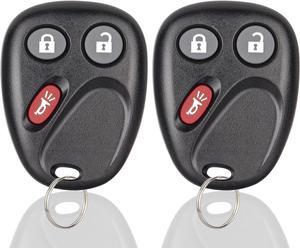 Keyless Entry Car Key Fob Replacement for 2003-2007 Chevy Chevrolet Silverado Tahoe Avalanche Equinox SSR Suburban/GMC Sierra Yukon/Cadillac Escalade/Hummer H2 for LHJ011 (2 Pack)