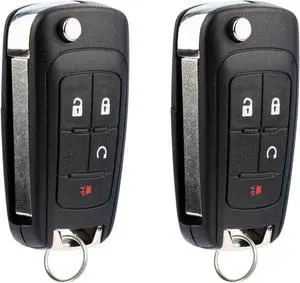 Car Key Fob Keyless Entry Remote Flip fits 2010-2017 Chevy Equinox, Sonic, Trax, Terrain (OHT01060512), Set of 2