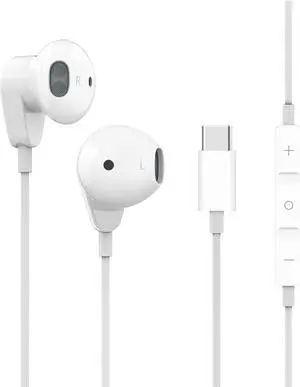 Urban Extreme USB Type C Earphones Stereo in-Ear Earbuds with Microphone and Volume Control Compatible with Google Pixel 3 XL - White (US Version with Warranty)