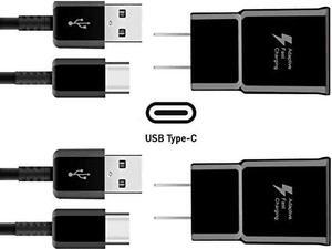 Wall Charger Adaptive Fast Charger Kit,Travel Charging Adapter+Type-C USB Cables for Asus Zenpad Z8s ZT582KL (2 Pack) - Black (US Version with Warranty)