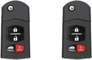 UrbanX Replacement Flip Key Fob Compatible with Mazda CX-9 2011 FCC BGBX1T478SKE125-01 Part Number BBM4-67-5RY BBM4675RY Pack of 2