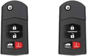 UrbanX Replacement Flip Key Fob Compatible with Mazda 6 2006-2008 FCC KPU41788 Part Number 4238A-41524 4238A41524 FF14-67-5RY FF14675RY Pack of 2