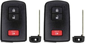 Replacement Smart Key Fob for Toyota Land Cruiser 2016-2017 FCC HYQ14FBA Part Number 89904-0E092 89904-0E091 89904-0E090 89904-60J70 Pack of 2