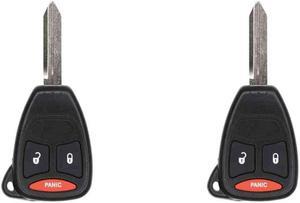 UrbanX Replacement Keyless Remote Head Key Fob for Ram 2007 FCC KOBDT04A 2AOKM-CYV6 Part Number 05183348AA 05143608AA 056053000AH Pack of 2