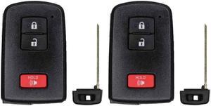 Replacement Smart Key Fob for Toyota Highlander 2018 FCC HYQ14FBA Part Number 89904-0E092 89904-0E091 89904-0E090 89904-60J70 Pack of 2