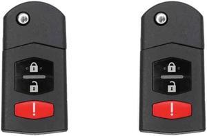 UrbanX Replacement Flip Key Fob Compatible with Mazda 5 2012 FCC Part Number BCR2-67-5RY BCR2675RY or CC43-67-5RYC CC43675RYC Pack of 2