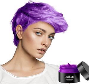 UrbanX Washable Hair Coloring Wax Material Unisex Color Dye Styling Cream Natural Hairstyle Pomade Temporary Party Cosplay Natural Ingredients (Purple)