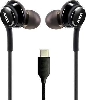 OEM UrbanX 2021 Stereo Headphones for Samsung Galaxy S21+ 5G Braided Cable - Designed by AKG - with Microphone (Black) USB-C Connector (US Version with Warranty)