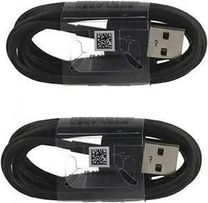 Two (2) OEM Samsung USB-C Data Charging Cables for Galaxy S9/S9 Plus/S8/S8+/Note8 - Black EP-DG950CBE- Bulk Packaging