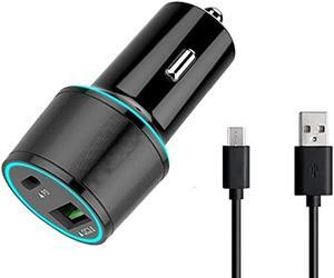 UrbanX Fast Car Charger 21W Car and Truck for Samsung galaxys A02 with PD 3.0 USB Charger - Black Comes with USB A to Micro USB Cable 3.3FT 1M